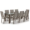 Ver imagem 1 de Sala de Jantar Retangu 8 Lugares Alumínio Marrom Tela Mocca