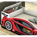 Ver imagem 2 de Cama Infantil Carro Baú Quarto Criança Montessori Grade Conforto Proteção com Colchão Cor Vermelho