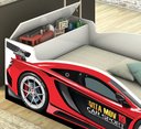 Ver imagem 2 de Cama Infantil Carro Baú Quarto Criança Montessori Grade Conforto Proteção com Colchão Cor Vermelho