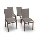 Ver imagem 1 de Kit 4 Cadeira Jantar Gourmet Alumínio Marrom Tela Fendi