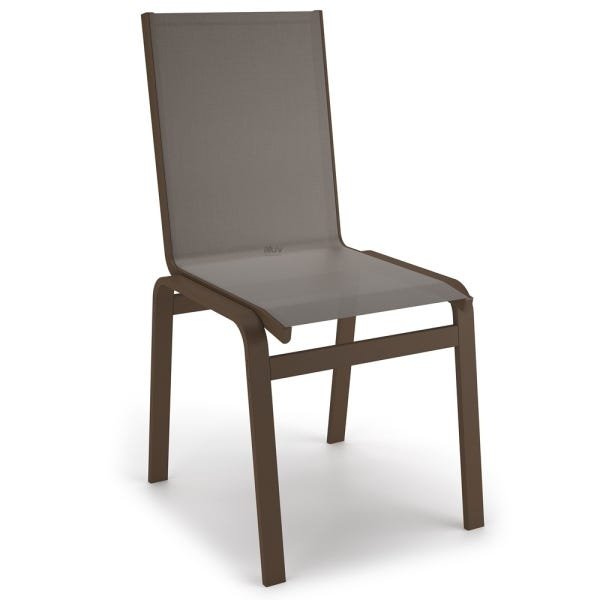 Kit 4 Cadeira Jantar Gourmet Alumínio Marrom Tela Fendi - 2