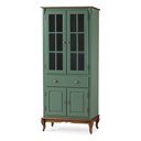 Ver imagem 1 de Cristaleira Lateral com 2 portas madeira, 2 portas vidro, 1 gaveta e 2 prateleiras Hannover - - Laca