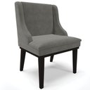 Ver imagem 1 de Cadeira Decorativa Sala de Jantar Base Fixa de Madeira Firenze Suede Grafite/Preto G19 - Gran Belo