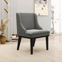Ver imagem 2 de Cadeira Decorativa Sala de Jantar Base Fixa de Madeira Firenze Suede Grafite/Preto G19 - Gran Belo