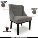 Ver imagem 4 de Cadeira Decorativa Sala de Jantar Base Fixa de Madeira Firenze Suede Grafite/Preto G19 - Gran Belo