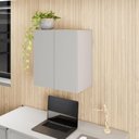 Ver imagem 1 de Armário Aéreo Escritório 60cm X 36cm 2 Portas F5 Office Cor:cinza