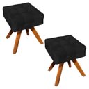 Ver imagem 1 de Kit 2 Puffs Giratório Elisa Suede - Preto