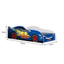 Ver imagem 4 de Conjunto Cama Carro Infantil Azul com Proteção Lateral MDF e Colchão Quarto Menino Moderno