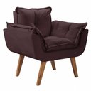 Ver imagem 1 de Poltrona Opalla 1 Lugar Marrom Suede Marrom