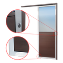 Ver imagem 3 de Porta Correr Suspensa Meia Lambril Meia Vidro Dir L.25 Mix Corten 210x100 Brimak
