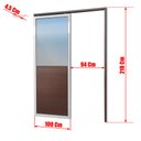 Ver imagem 4 de Porta Correr Suspensa Meia Lambril Meia Vidro Dir L.25 Mix Corten 210x100 Brimak