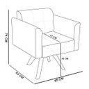 Ver imagem 5 de Kit 2 Poltronas com Puff Giratória Elisa Suede - D'Rossi - Bege