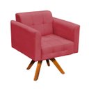 Ver imagem 4 de Kit 2 Poltronas com Puff Giratória Elisa Suede - D'Rossi - Rose