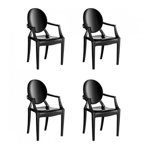 Conjunto 4 Cadeiras de Plástico Polipropileno Empilhável Wind Plus