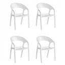 Ver imagem 1 de Conjunto 4 Cadeiras de Plástico Polipropileno Empilhável Glass Plus