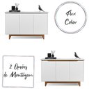 Ver imagem 4 de Aparador Buffet Sala Flow com 3 Portas Pés Madeira Maciça Branco - Ej Moveis