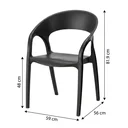Ver imagem 4 de Kit 4 Cadeiras Empilháveis em Polipropileno Glass Plus Preto