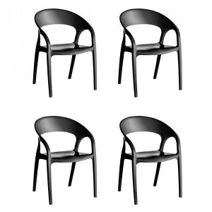 Conjunto 4 Cadeiras em Polipropileno Glass Plus