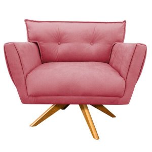 Poltrona Giratória Anitta Suede - D'Rossi - Rose