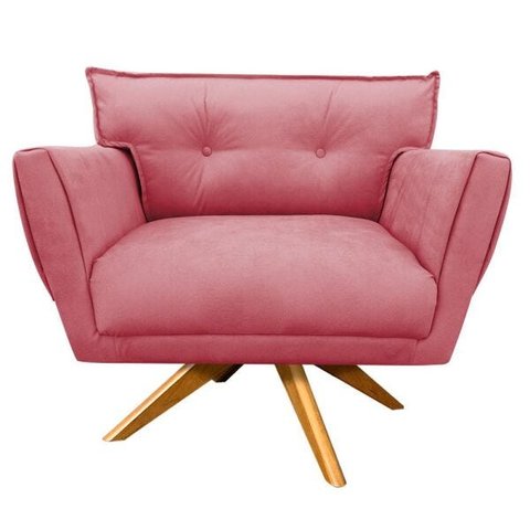 Poltrona Giratória Anitta Suede - D'Rossi - Rose