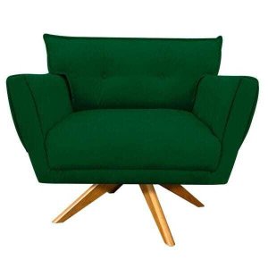 Poltrona Giratória Anitta Suede - D'Rossi - Verde