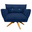Ver imagem 1 de Poltrona Giratória Anitta Suede com Strass - D'Rossi - Azul Marinho