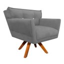 Ver imagem 2 de Poltrona Giratória Anitta Suede com Strass - D'Rossi - Grafite