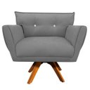 Ver imagem 1 de Poltrona Giratória Anitta Suede com Strass - D'Rossi - Grafite