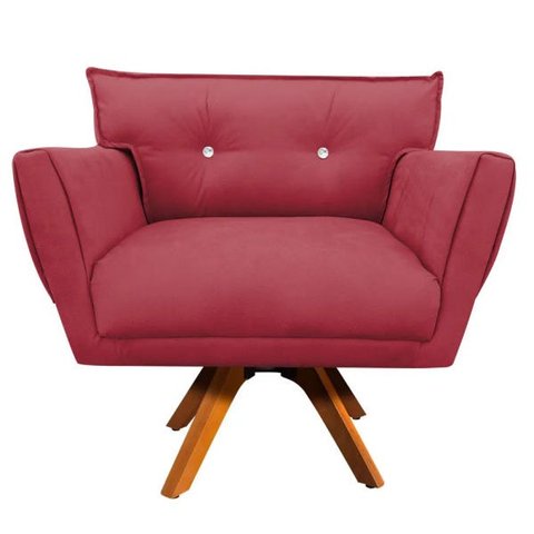 Poltrona Giratória Anitta Suede com Strass - D'Rossi - Rose