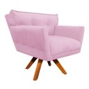 Ver imagem 2 de Poltrona Giratória Anitta Suede com Strass - D'Rossi - Rosa Bebê