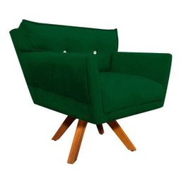 Poltrona Giratória Anitta Suede com Strass - D'Rossi - Verde - 2