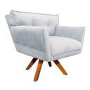 Ver imagem 2 de Poltrona Giratória Anitta Suede com Strass - D'Rossi - Cinza