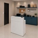 Ver imagem 2 de Balcão Caixa 82x40cm para Atendimento Recepção Comercial Gaveta com Fechadura Painel Frontal Elevado