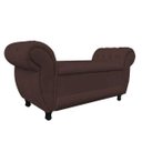 Ver imagem 1 de Sofá Retrô com Baú Grécia Namoradeira Calçadeira Suede - D'Rossi - Marrom