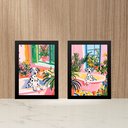 Ver imagem 2 de Kit 2 Quadros para Banheiro - Cães Dalmatas 24x18cm:moldura Preta