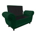 Ver imagem 4 de Sofá Retrô com Baú Grécia Namoradeira Calçadeira Suede - D'Rossi - Verde
