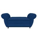 Ver imagem 2 de Sofá Retrô com Baú Grécia Namoradeira Calçadeira Suede - D'Rossi - Azul Marinho