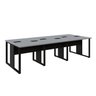 Mesa de Escritório Plataforma 6 Pessoas 2,70m Cps Pés Metal Cor:cinza Sagrado com Preto - 2