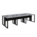 Ver imagem 2 de Mesa de Escritório Plataforma 6 Pessoas 2,70m Cps Pés Metal Cor:cinza Sagrado com Preto