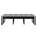 Ver imagem 4 de Mesa de Escritório Plataforma 6 Pessoas 2,70m Cps Pés Metal Cor:cinza Sagrado com Preto