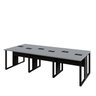 Mesa de Escritório Plataforma 6 Pessoas 2,70m Cps Pés Metal Cor:cinza Sagrado com Preto - 6