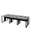 Ver imagem 6 de Mesa de Escritório Plataforma 6 Pessoas 2,70m Cps Pés Metal Cor:cinza Sagrado com Preto