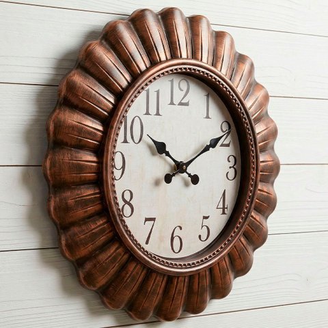 Relógio Parede Analógico Decorativo com Moldura Rústico 50cm