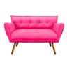 Sofá Retrô Namoradeira Anitta Suede - D'Rossi - Rosa Barbie - 1