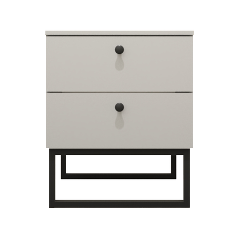 Mesa de Cabeceira Industrial Mdf com Pés Metalon Preto Plancasa Cinza Cristal Tx