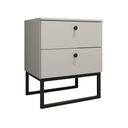 Ver imagem 2 de Mesa de Cabeceira Industrial Mdf com Pés Metalon Preto Plancasa Cinza Cristal Tx