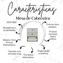 Ver imagem 6 de Mesa de Cabeceira Industrial Mdf com Pés Metalon Preto Plancasa Cinza Cristal Tx