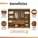 Ver imagem 4 de Guarda Roupas Casal Ripado 8 Portas 4 Gavetas Diamante Moval