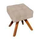 Ver imagem 2 de Kit 1 Poltrona com Puff Giratória Elisa Suede - D'Rossi - Bege
