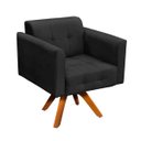 Ver imagem 4 de Kit 1 Poltrona com Puff Giratória Elisa Suede - D'Rossi - Preto